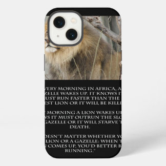 Lion Gazelle Running Quote Cell Phone iPhone Case 13 Hülle