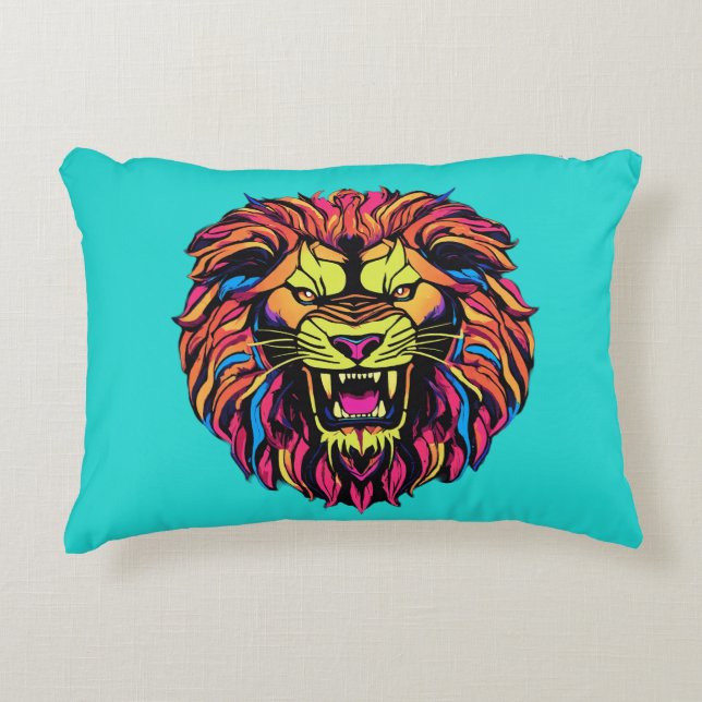 Lion gedruckte Akzent Pillow Dekokissen (Vorderseite)