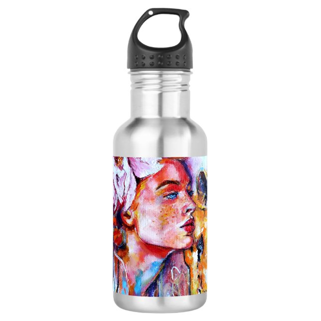 Lion Girl Edelstahlflasche (Vorderseite)