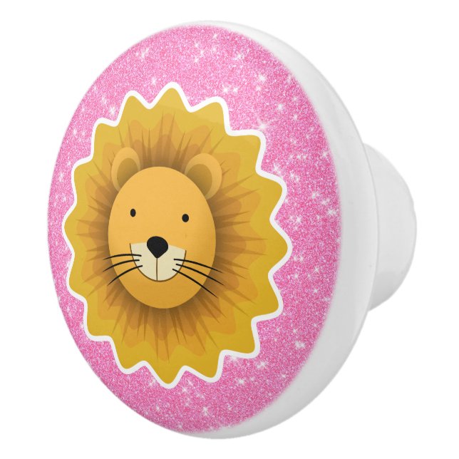 Lion Glitzer Keramikknauf (Rechts)