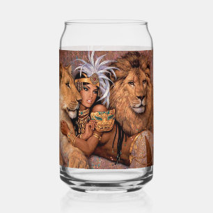 Lion Goddess Egyptian Princess Glass Dosenglas