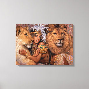 Lion Goddess Egyptian Princess Leinwand Art
