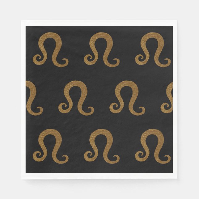 Lion Golden Zodiac Astrologie Zeichen Custom Serviette (Vorderseite)