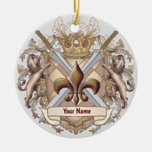 Lion Griffin Shield Nachname Keramik Ornament