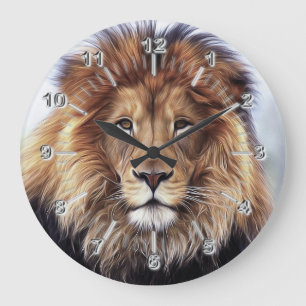 Lion Große Wanduhr