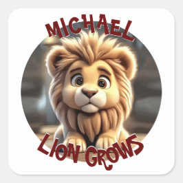 Lion Grows Quadratischer Aufkleber