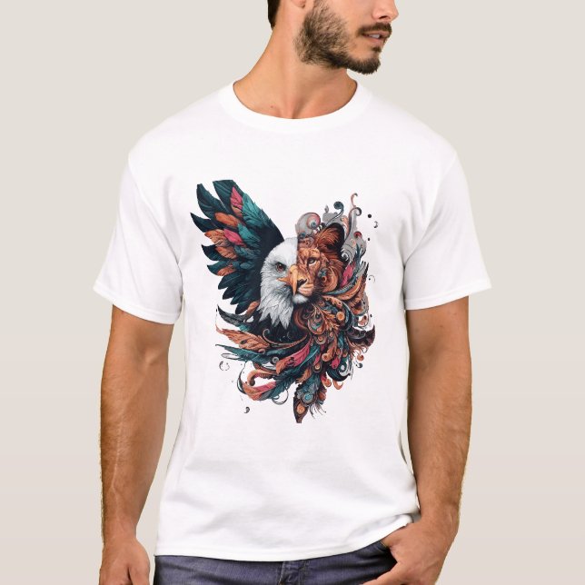 Lion halbes Eagle tierart T-Shirt (Vorderseite)