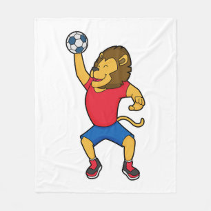 Lion Handball Spieler Handball Fleecedecke
