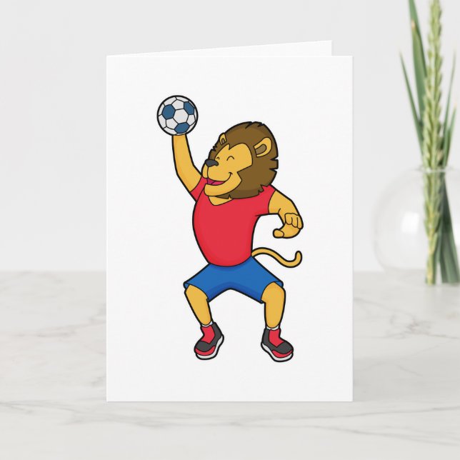 Lion Handball Spieler Handball Karte (Vorderseite)