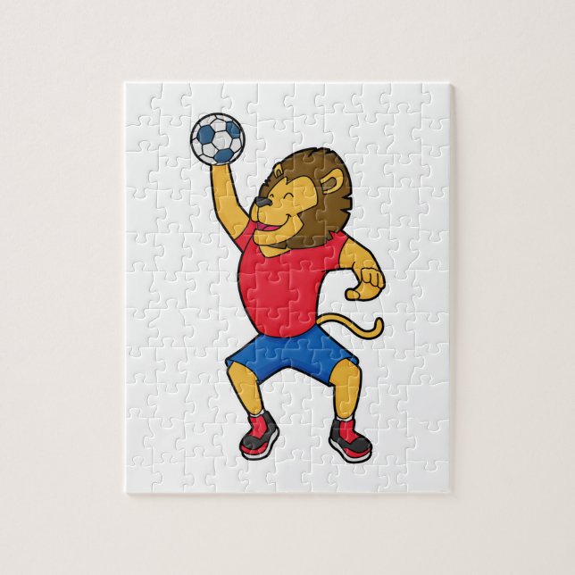 Lion Handball Spieler Handball Puzzle (Vertikal)