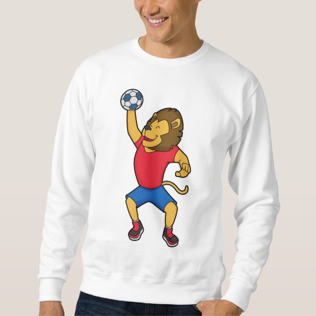 Lion Handball Spieler Handball Sweatshirt (Vorderseite)