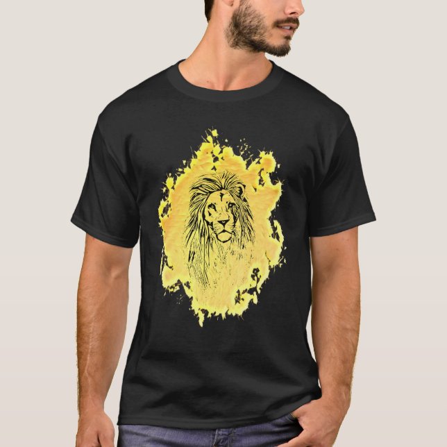 Lion Head Africa Big Cat Mane farbenfrohe Löwen T-Shirt (Vorderseite)