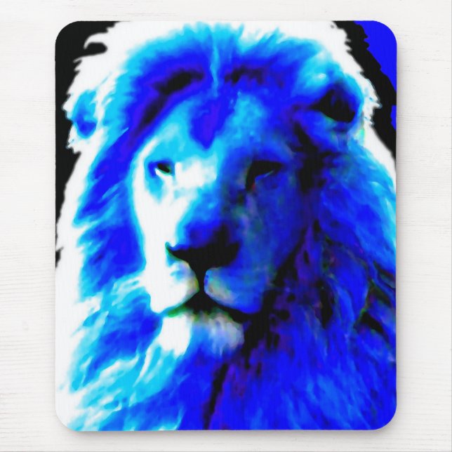 Lion Head Blue Mousepad (Vorne)