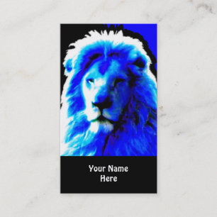 Lion Head Blue Visitenkarte schwarz