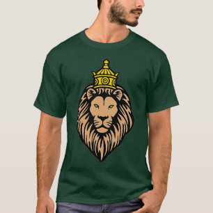 Lion Head Crown Shirt King Lion Cat Face T-Shirt M