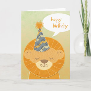 Lion Head Happy Birthday Card Karte