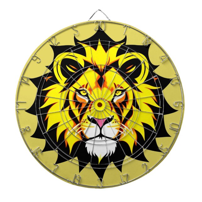 Lion Head Illustration mit aufwändigen Details Dartscheibe (vorne)