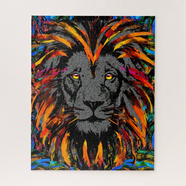Lion Head Jigsaw Puzzle | Orange Lion Puzzle (Vertikal)