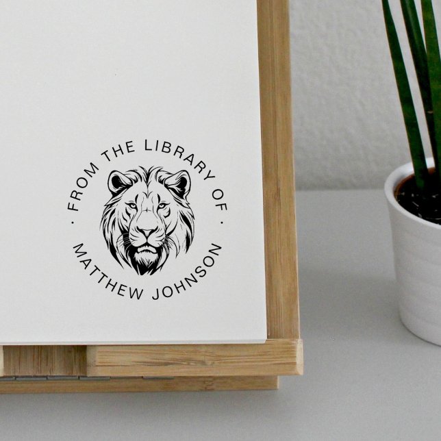 Lion Head Modern From The Library Of Custom Book Permastempel (Von Creator hochgeladen)