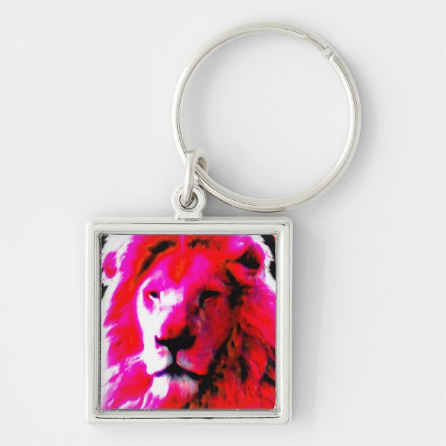 Lion Head Pink Schlüsselanhänger (Vorne)