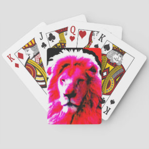 Lion Head Pink Spielkarten