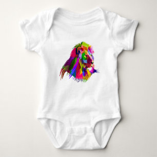 Lion Head Prismatischer Pop Art Design-62502 Baby Strampler