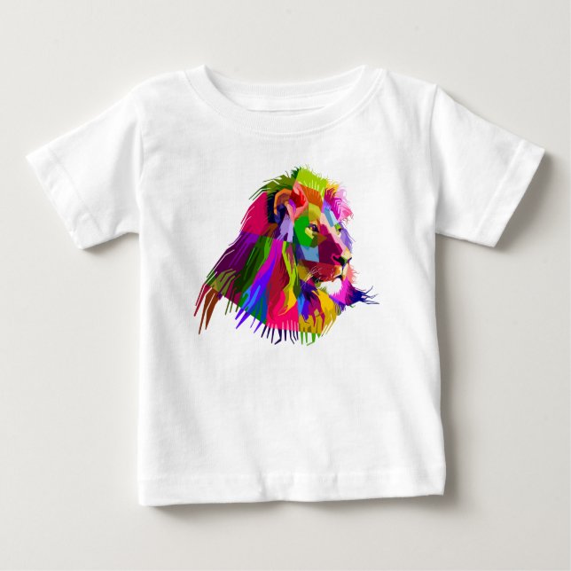 Lion Head Prismatischer Pop Art Design-62502 Baby T-shirt (Vorderseite)