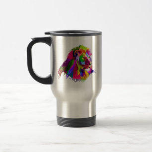 Lion Head Prismatischer Pop Art Design-62502 Reisebecher