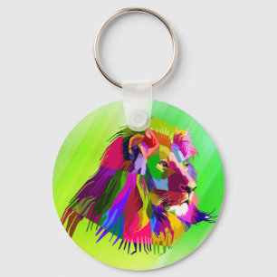 Lion Head Prismatischer Pop Art Design-62502 Schlüsselanhänger