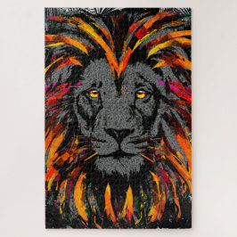 Lion Head Puzzle | Orange Lion Jigsaw Puzzle