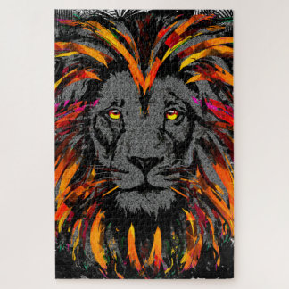 Lion Head Puzzle | Orange Lion Jigsaw Puzzle