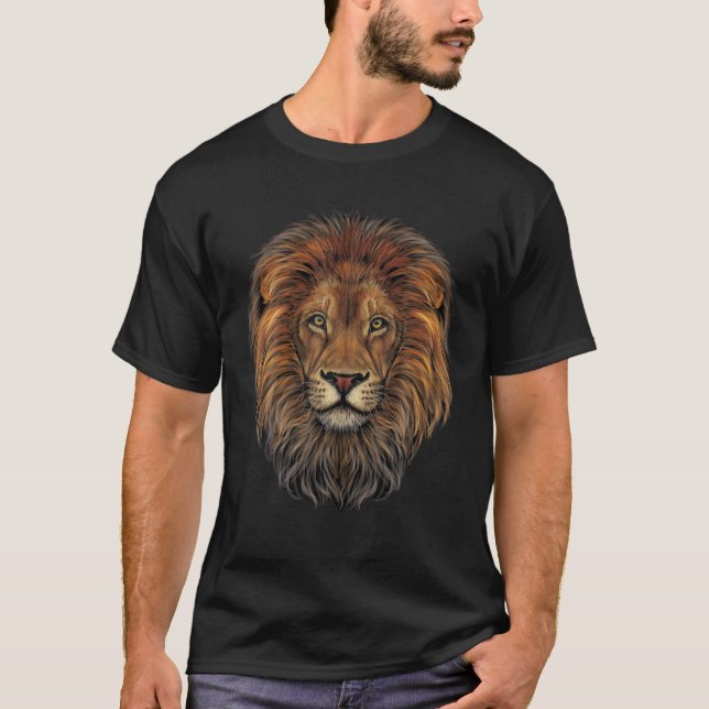 Lion Head realistisch für Liebhaber von Löwen King T-Shirt (Vorderseite)