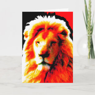 Lion Head Red 'Happy Birthday' Karte