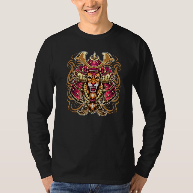 Lion Head Samurai Warrior Tokyo Japan Sam Sam T-Shirt (Vorderseite)