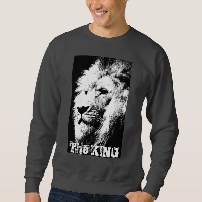 Lion Head Template The King Modern Pop Art Men's Sweatshirt (Vorderseite)