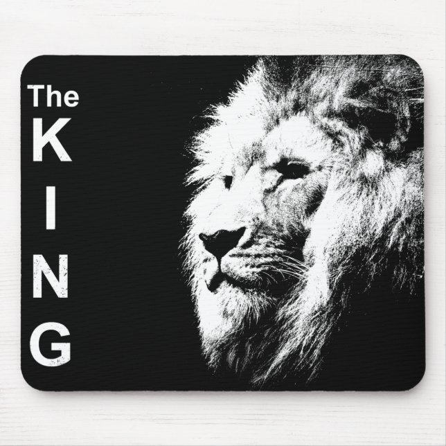 Lion Head Trendy Pop Art Picture The King Template Mousepad (Vorne)