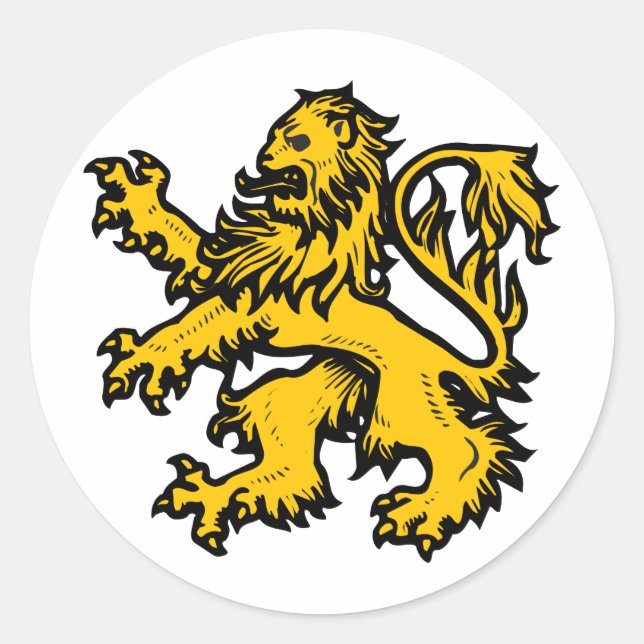 Lion Heart Runder Aufkleber (Vorderseite)