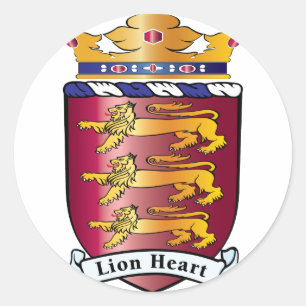 Lion Heart Wappen Runder Aufkleber