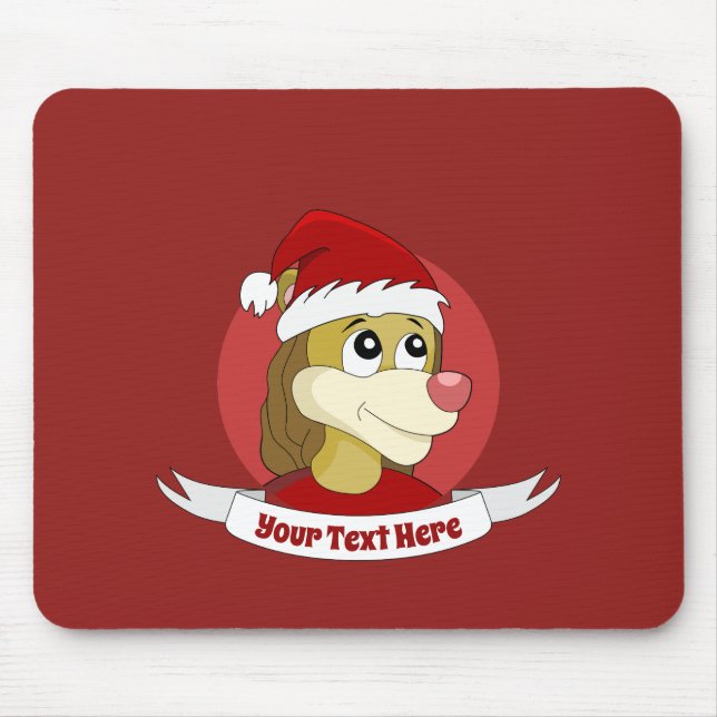 Lion holding a soccer ball cartoon mouse pad mousepad (Vorne)