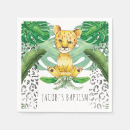 Lion Illustration Safari Taufe I Birthday Serviette