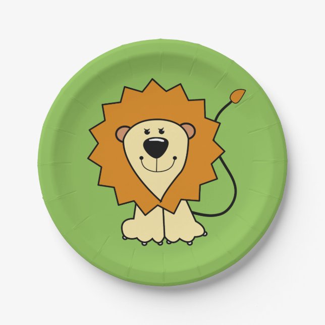 Lion Illustrations-Teller für Kinder Pappteller (Vorderseite)