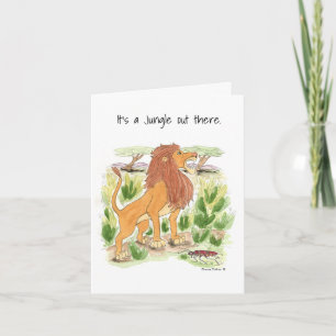 Lion in Dschungel-Note-Card Karte