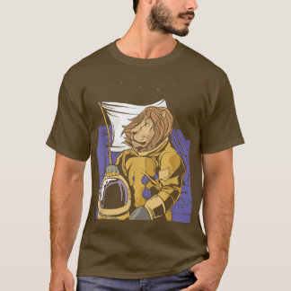 Lion In Space Astronaut - Astral Cosmic Design For T-Shirt
