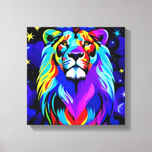 Lion - inspirierendes Pop Art Poster Leinwanddruck