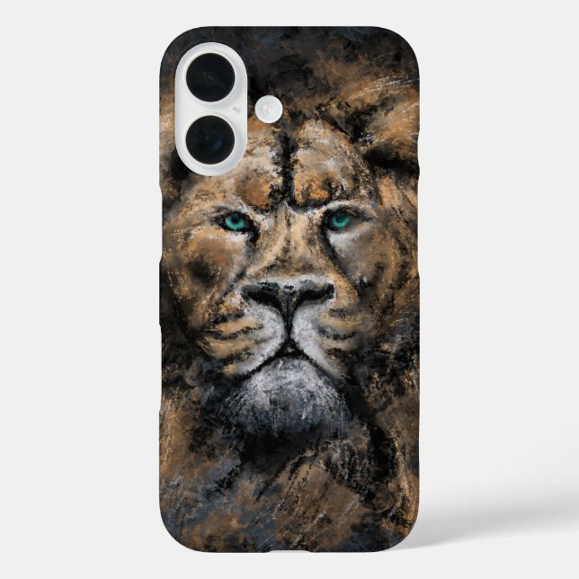 Lion iPhone Case mit grünen Augen (Rückseite)