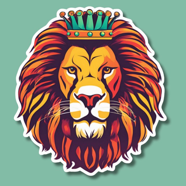 Lion ist King Waterproof Aufkleber (Von Creator hochgeladen)