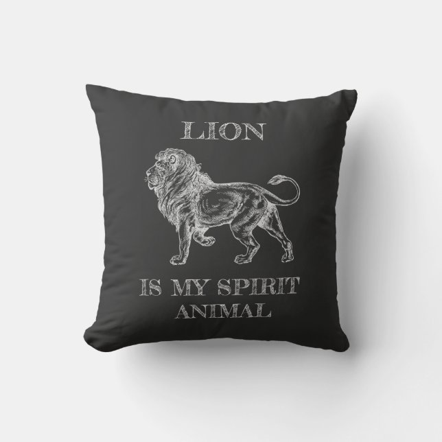 Lion ist mein "Spirit Animal"-Zitat Kissen (Vorderseite)
