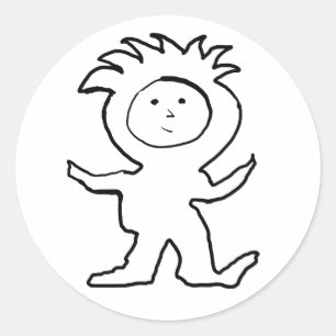 Lion Jammies Kid Runder Aufkleber