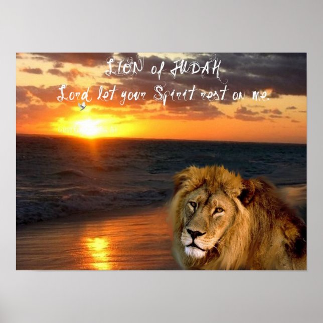 Lion Judah grüßt inspirierendes religiöses Poster (Vorne)