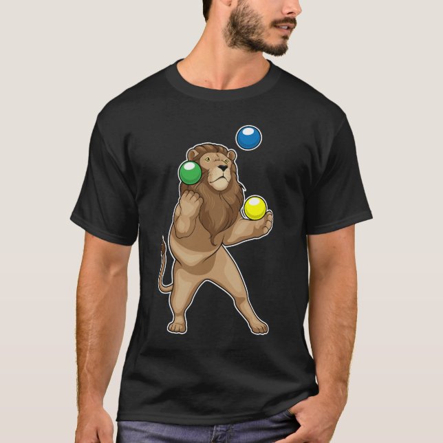 Lion Juggler Juggle T-Shirt (Vorderseite)